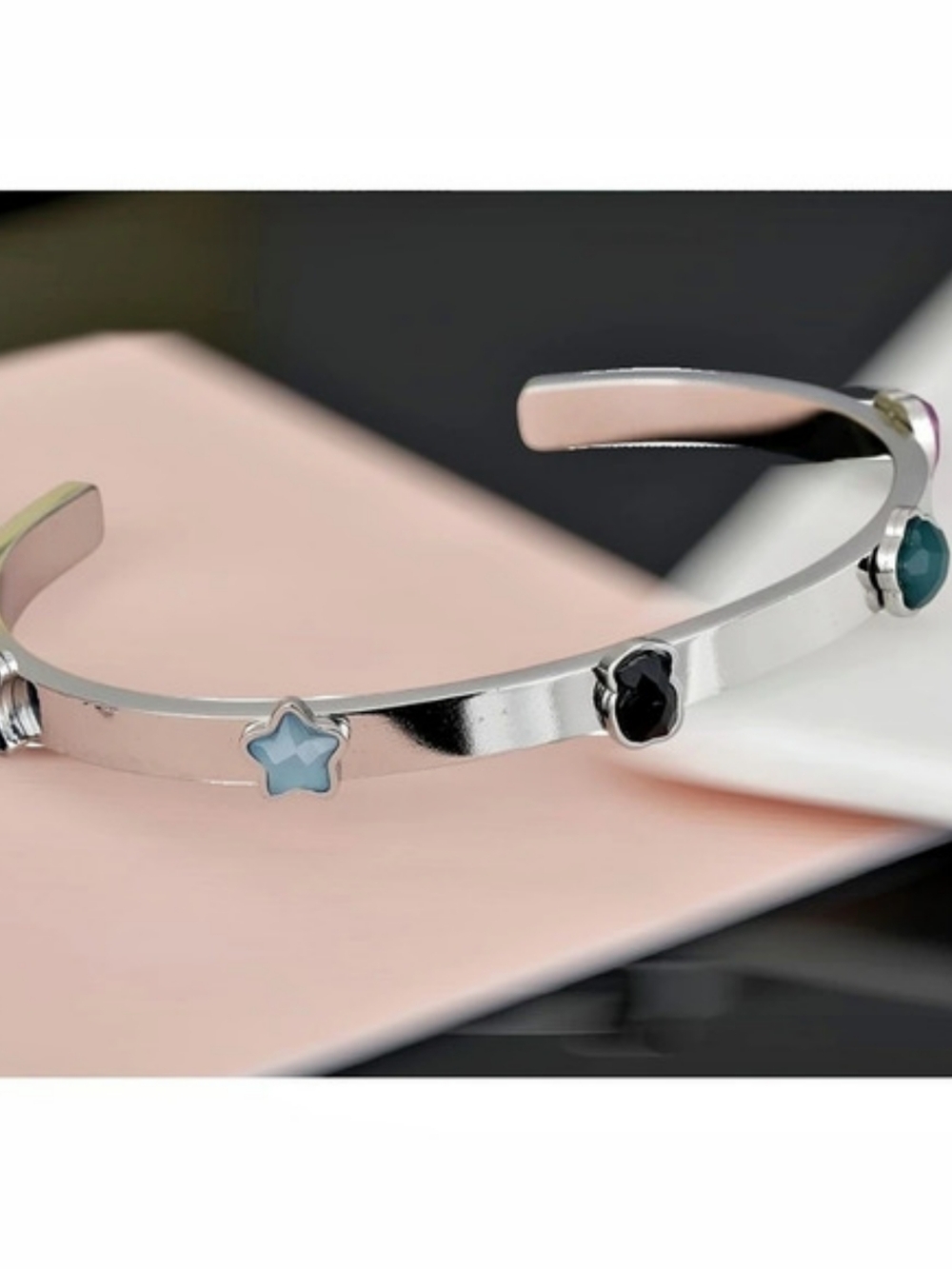 Silver & Blue Charm Bracelet Like New